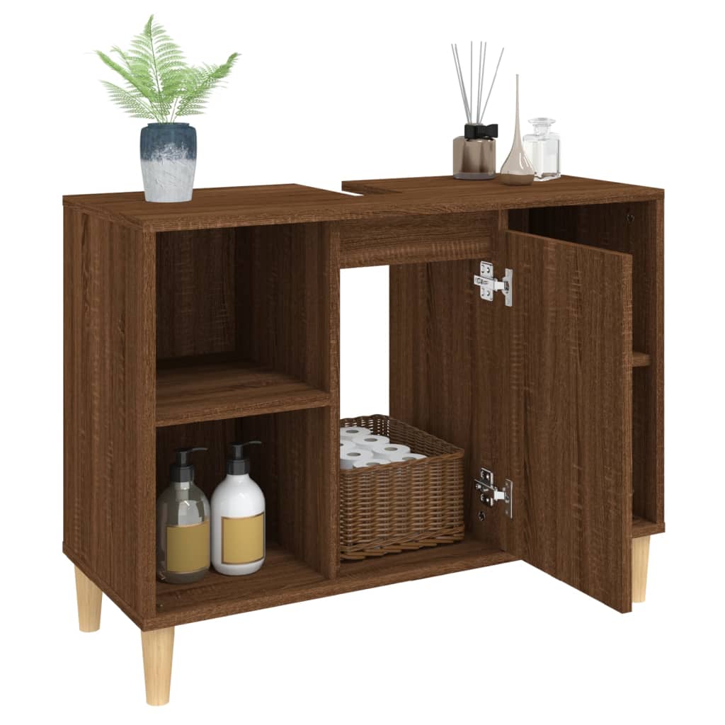 Sink Cabinet 80X33X60 Cm Engineered Wood