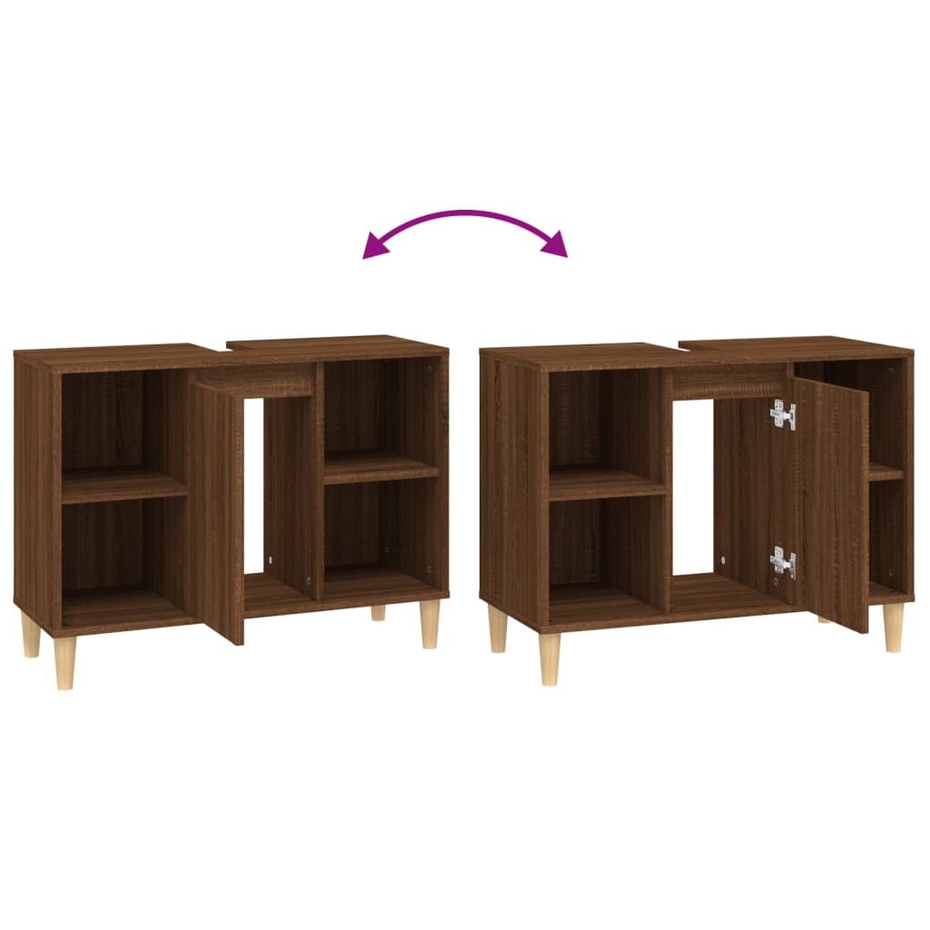 Sink Cabinet 80X33X60 Cm Engineered Wood