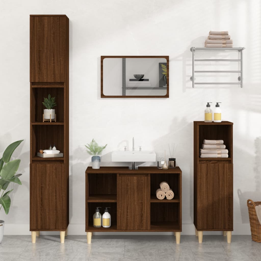 Sink Cabinet 80X33X60 Cm Engineered Wood