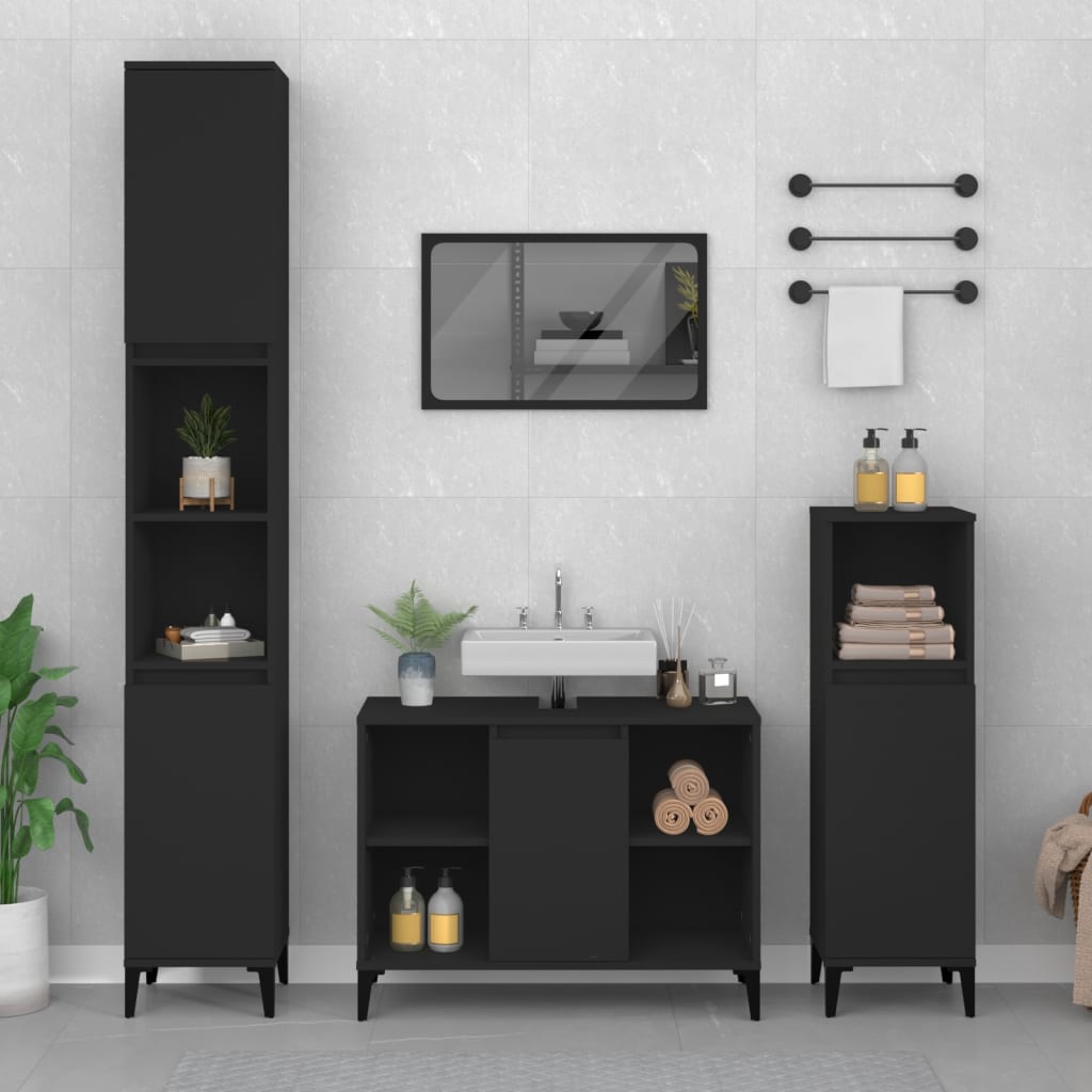 Sink Cabinet 80X33X60 Cm Engineered Wood