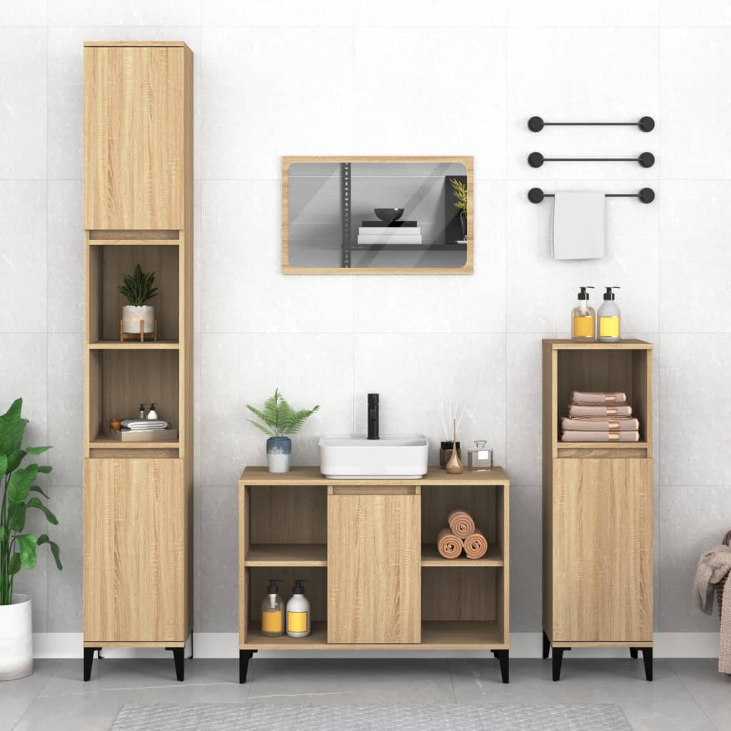 Sink Cabinet 80X33X60 Cm Engineered Wood