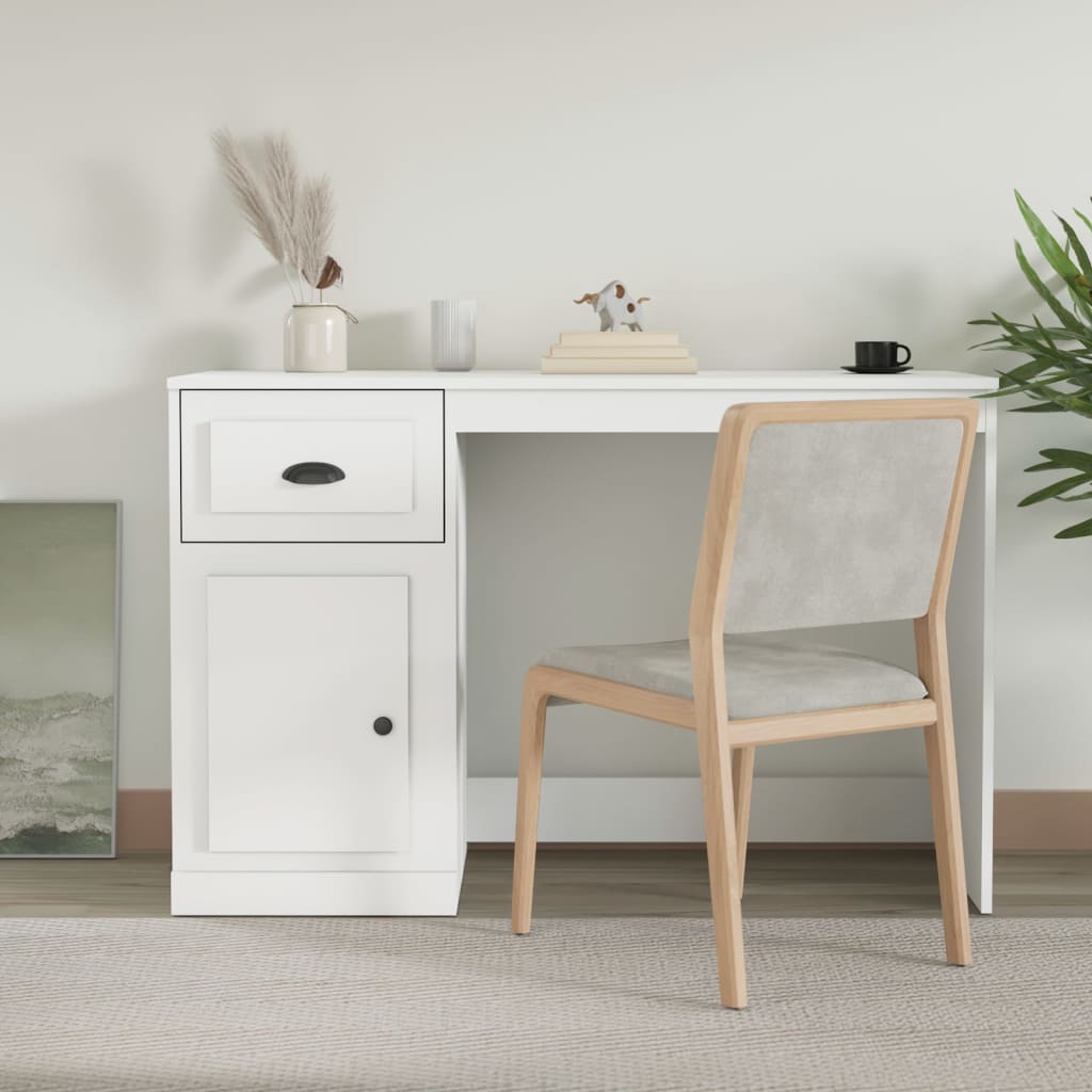 Desk With Drawer 115X50X75 Cm Engineered Wood