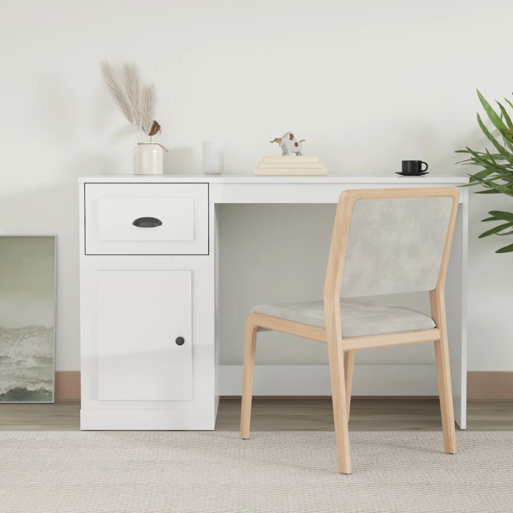 Desk With Drawer 115X50X75 Cm Engineered Wood