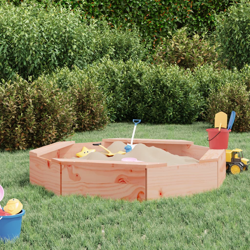 Sandbox With Seats Octagon Solid Wood Pine