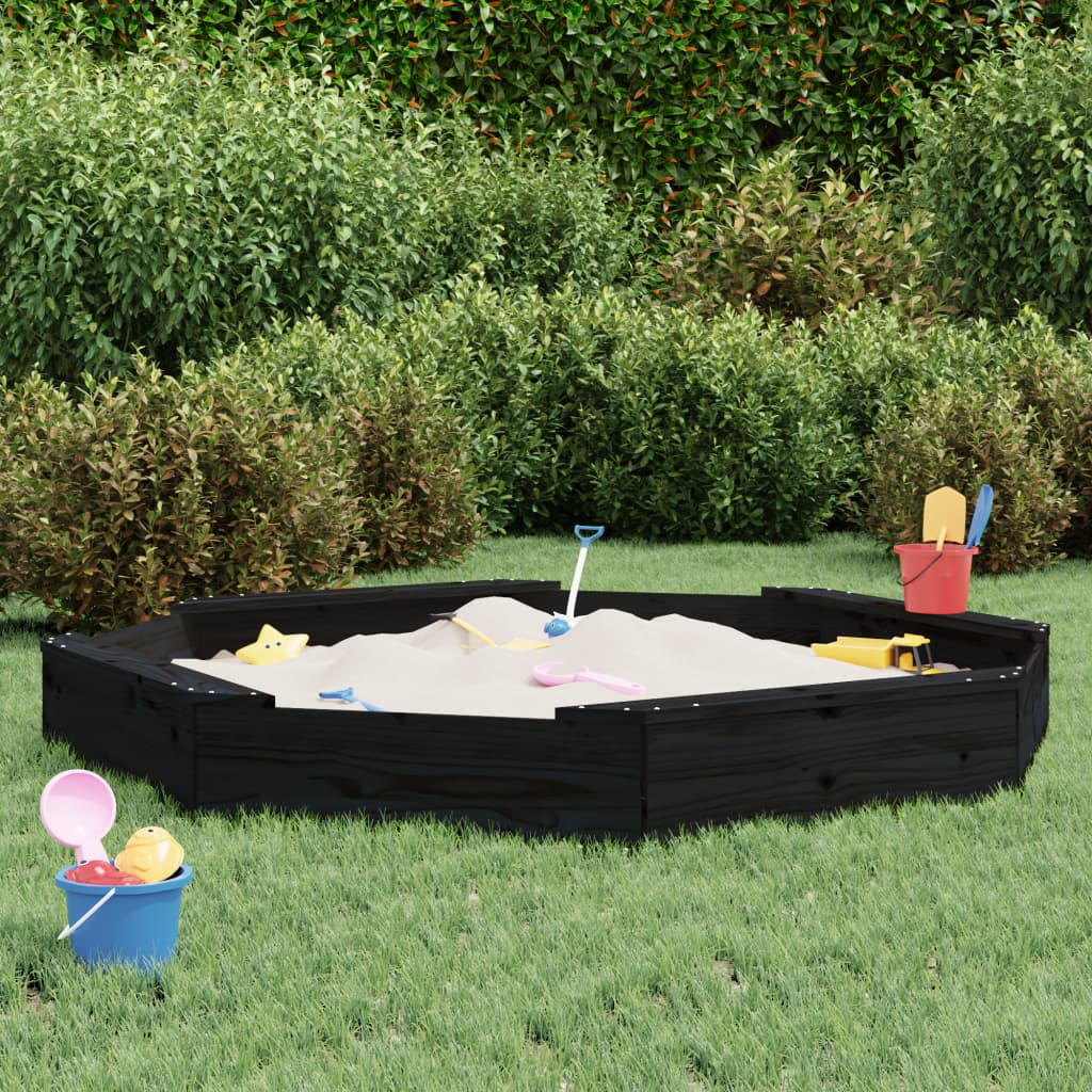 Sandbox With Seats Octagon Solid Wood Pine