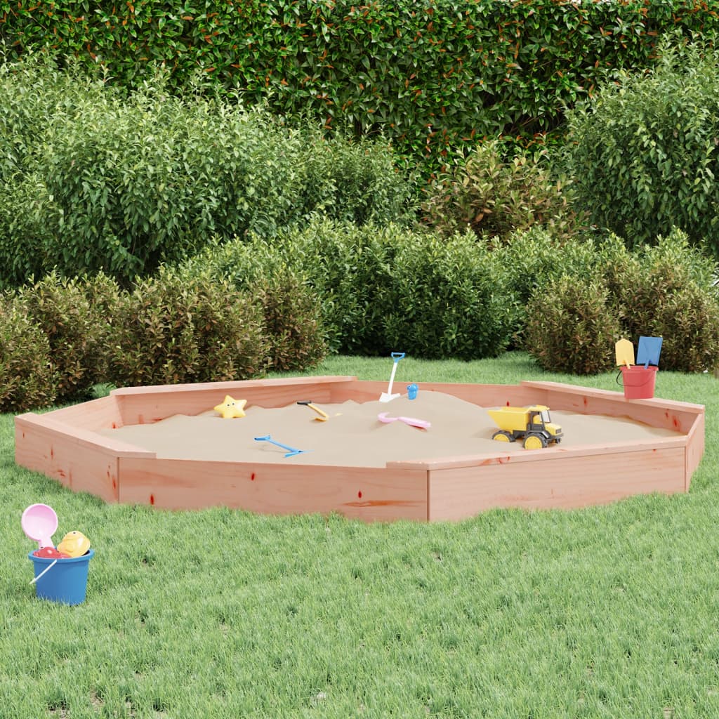 Sandbox With Seats Octagon Solid Wood Pine