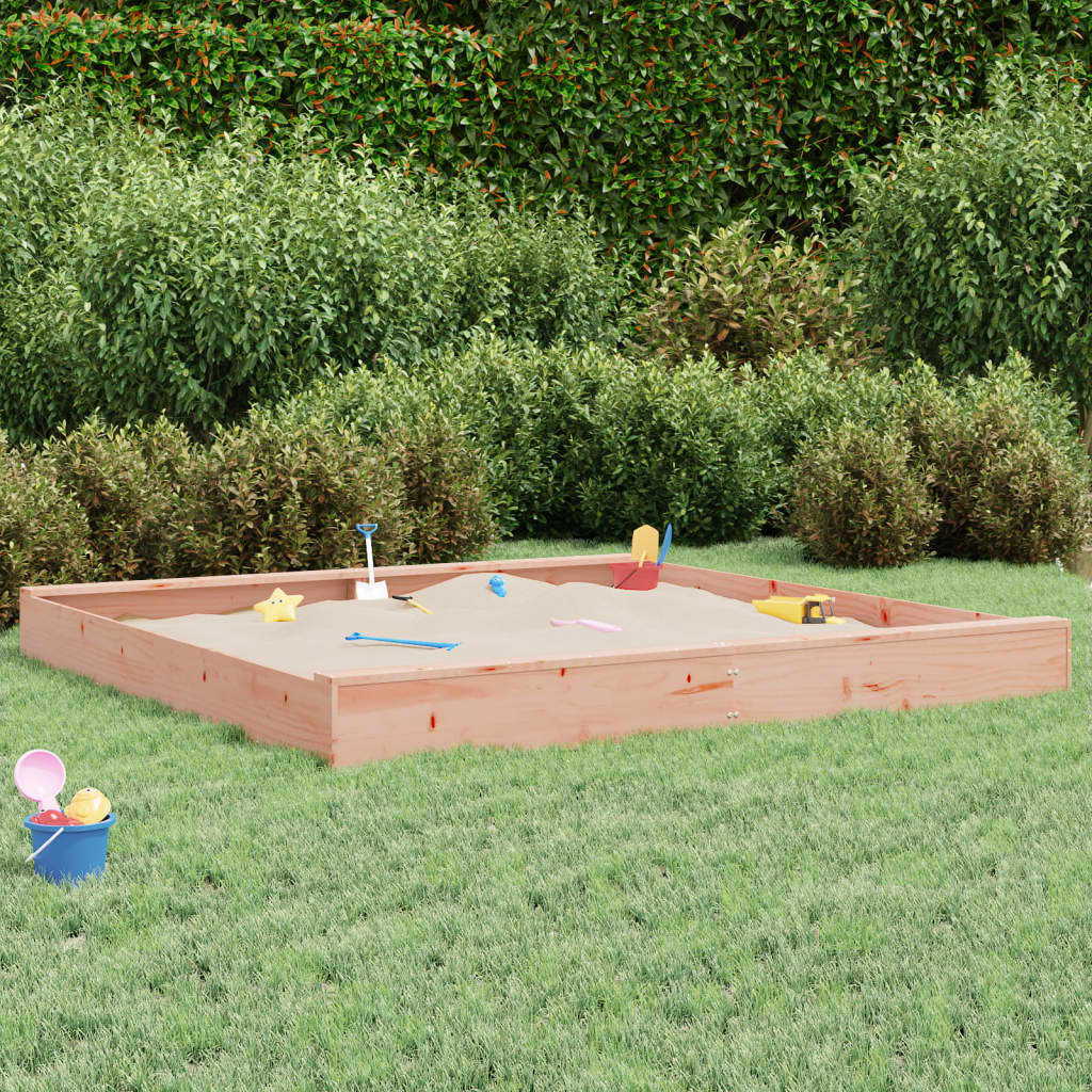 Sandbox With Seats Honey Brown Square Solid Wood Pine