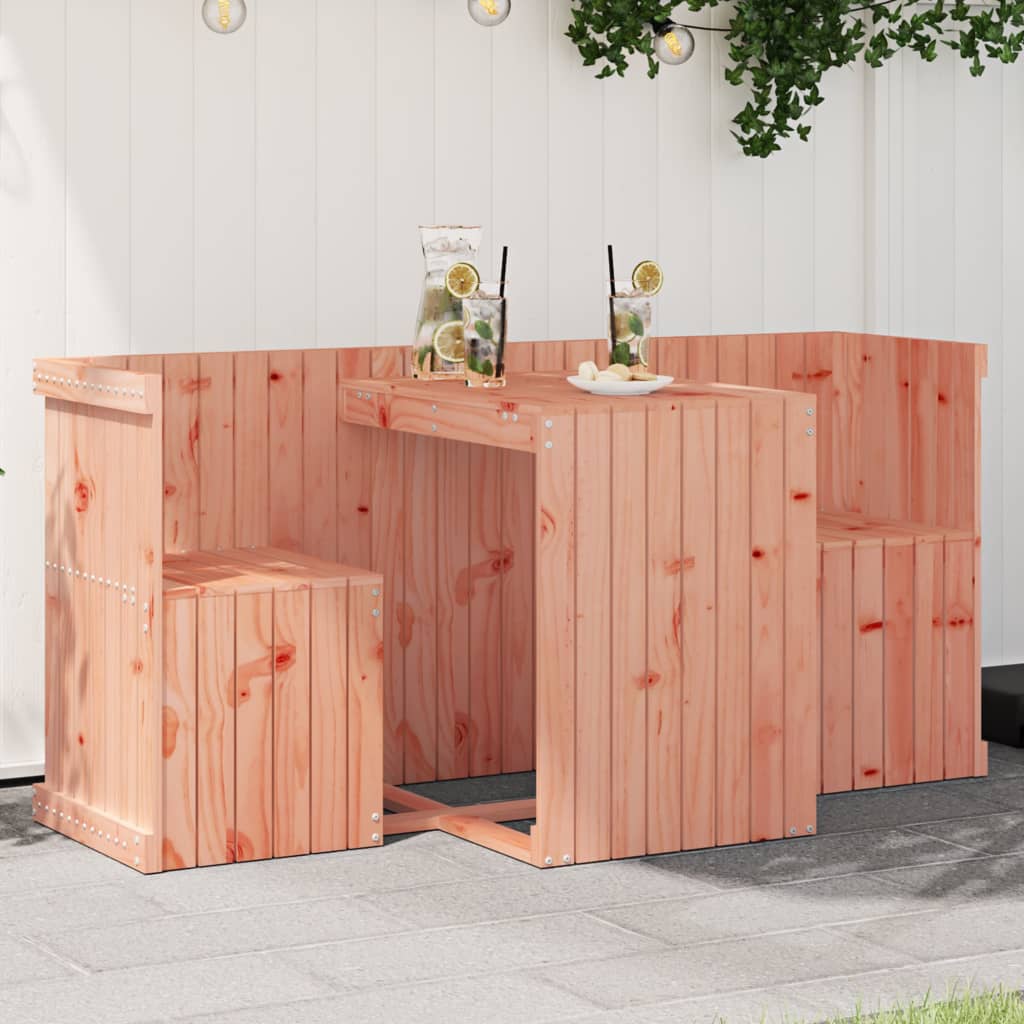 Balcony Set 2-Seater Grey Solid Wood Pine