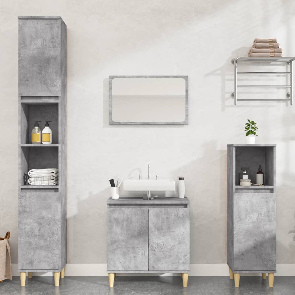 3 Piece Bathroom Furniture Set Engineered Wood