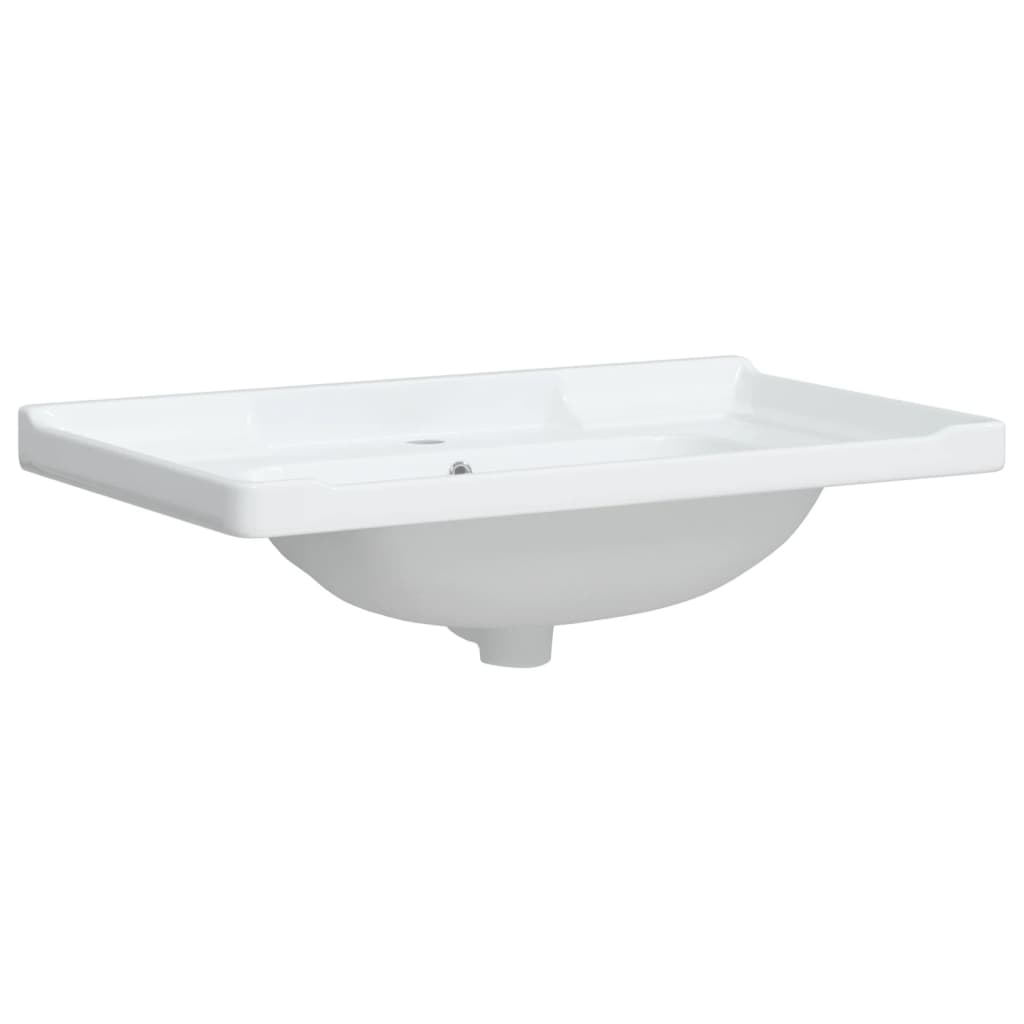 Bathroom Sink White Rectangular Ceramic