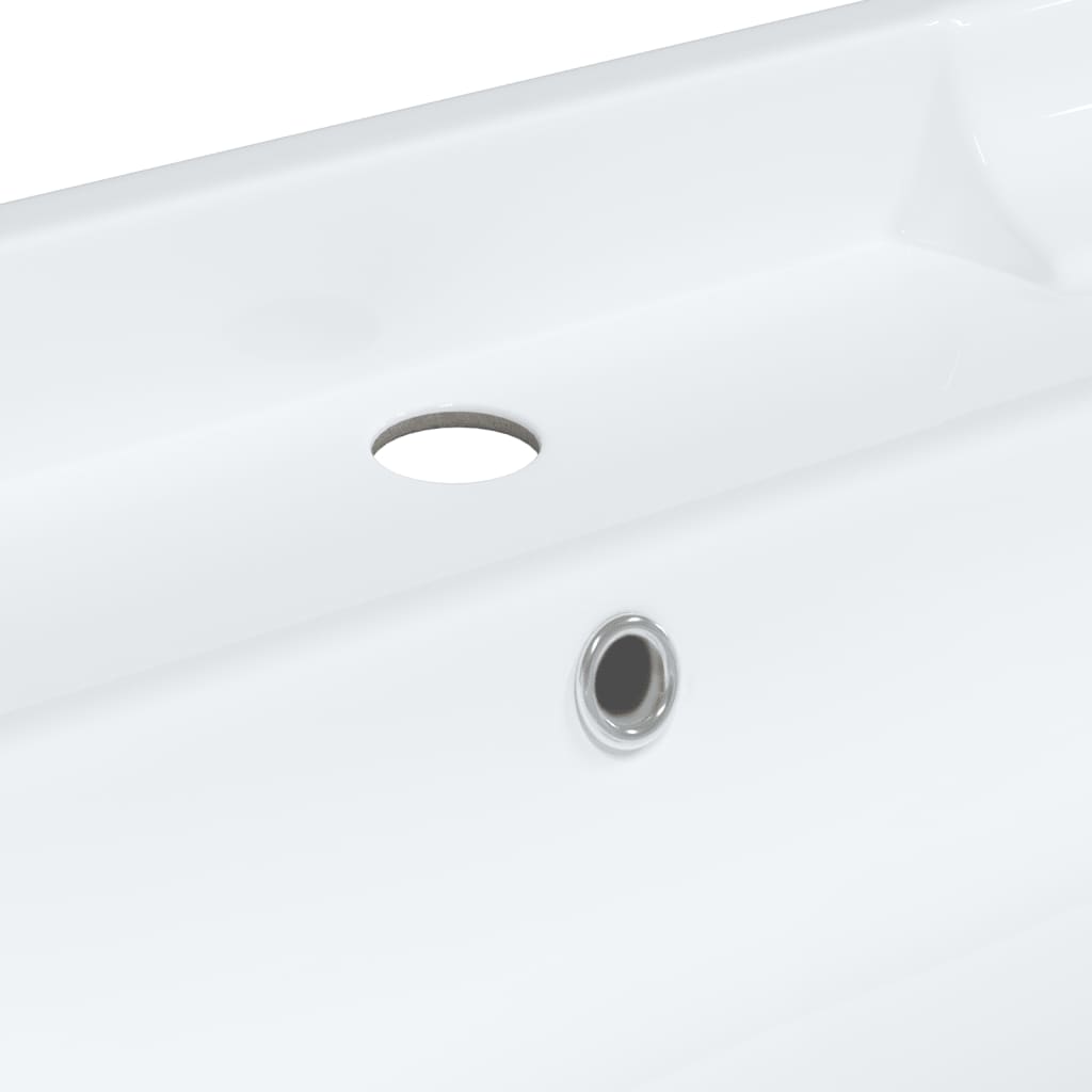 Bathroom Sink White Rectangular Ceramic