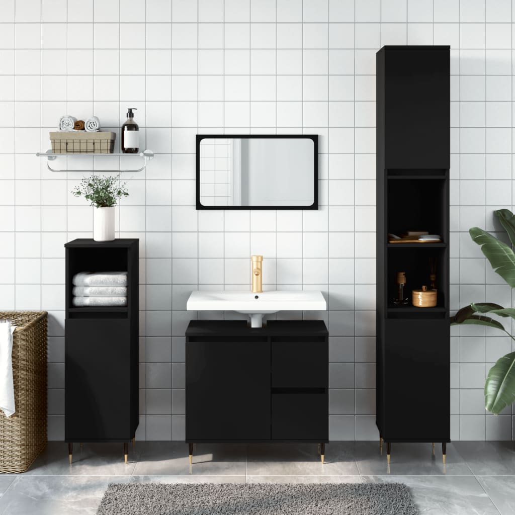 Bathroom Cabinet 30X30X190 Cm Engineered Wood