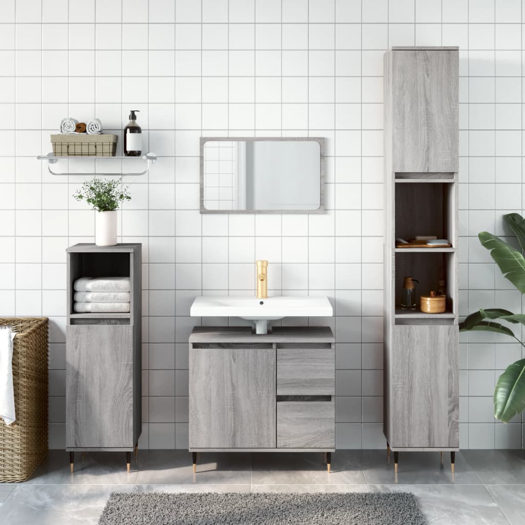 Bathroom Cabinet 30X30X190 Cm Engineered Wood