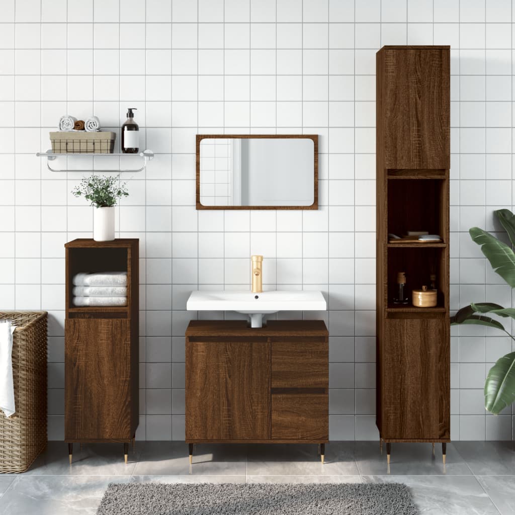 Bathroom Cabinet 30X30X190 Cm Engineered Wood