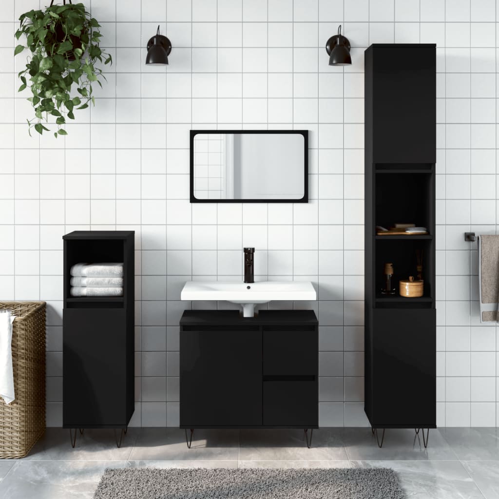 Bathroom Cabinet 30X30X190 Cm Engineered Wood