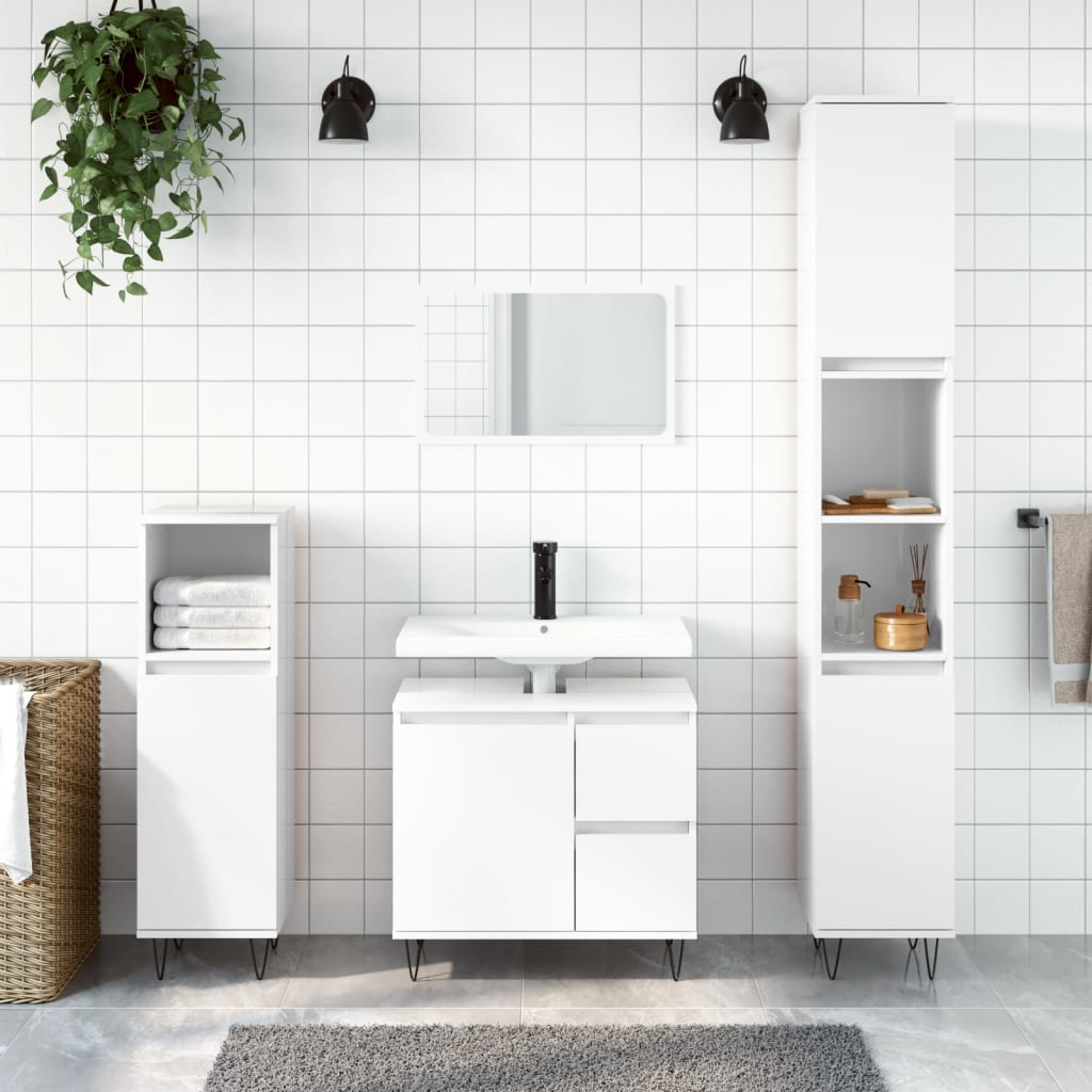 Bathroom Cabinet 30X30X190 Cm Engineered Wood