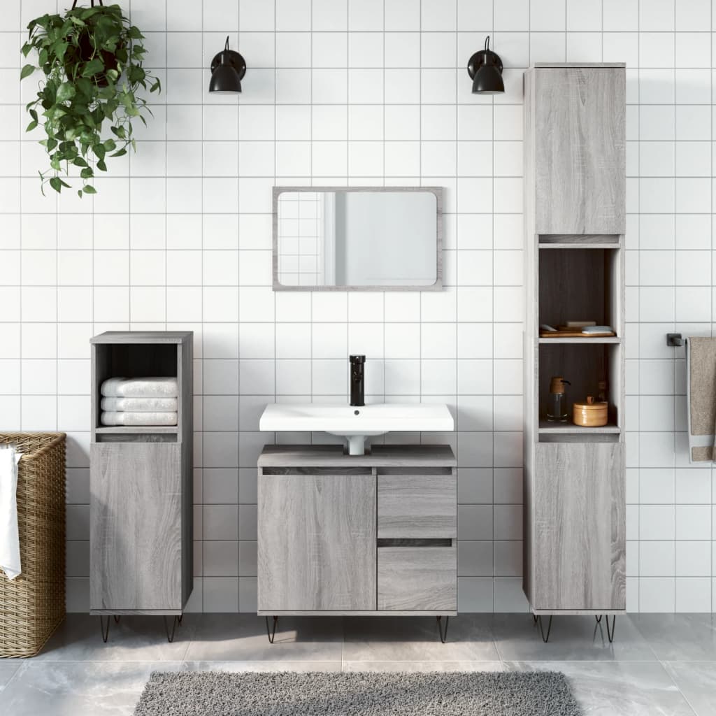 Bathroom Cabinet 30X30X190 Cm Engineered Wood