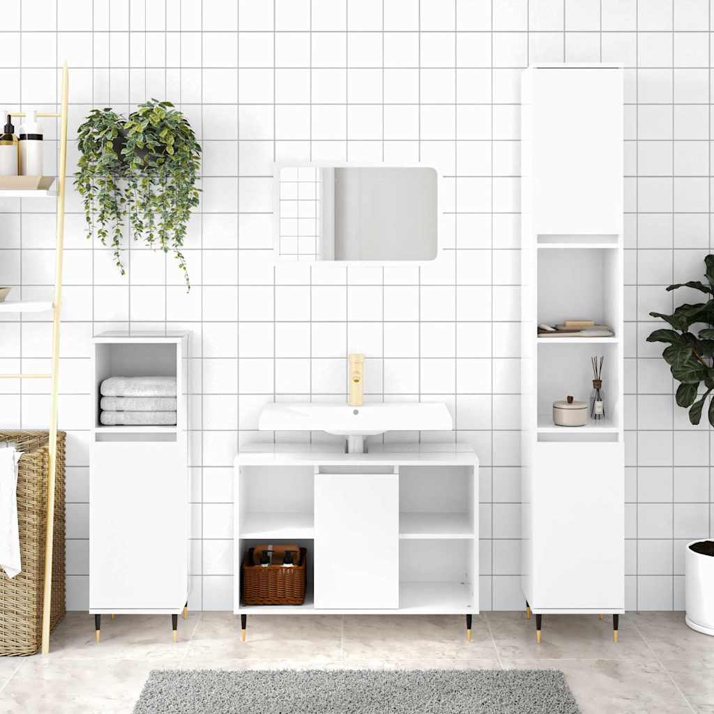 Bathroom Cabinet 30X30X100 Cm Engineered Wood