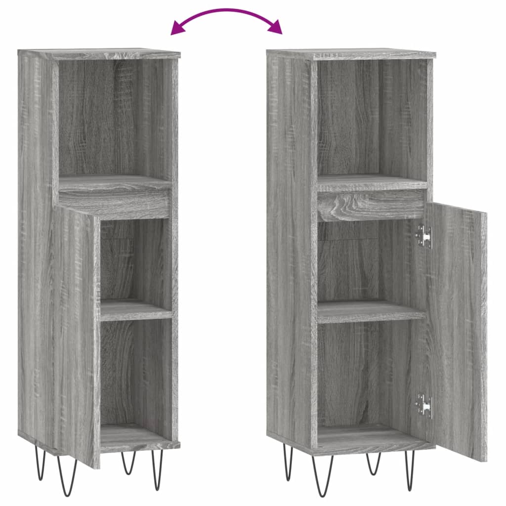 Bathroom Cabinet 30X30X100 Cm Engineered Wood