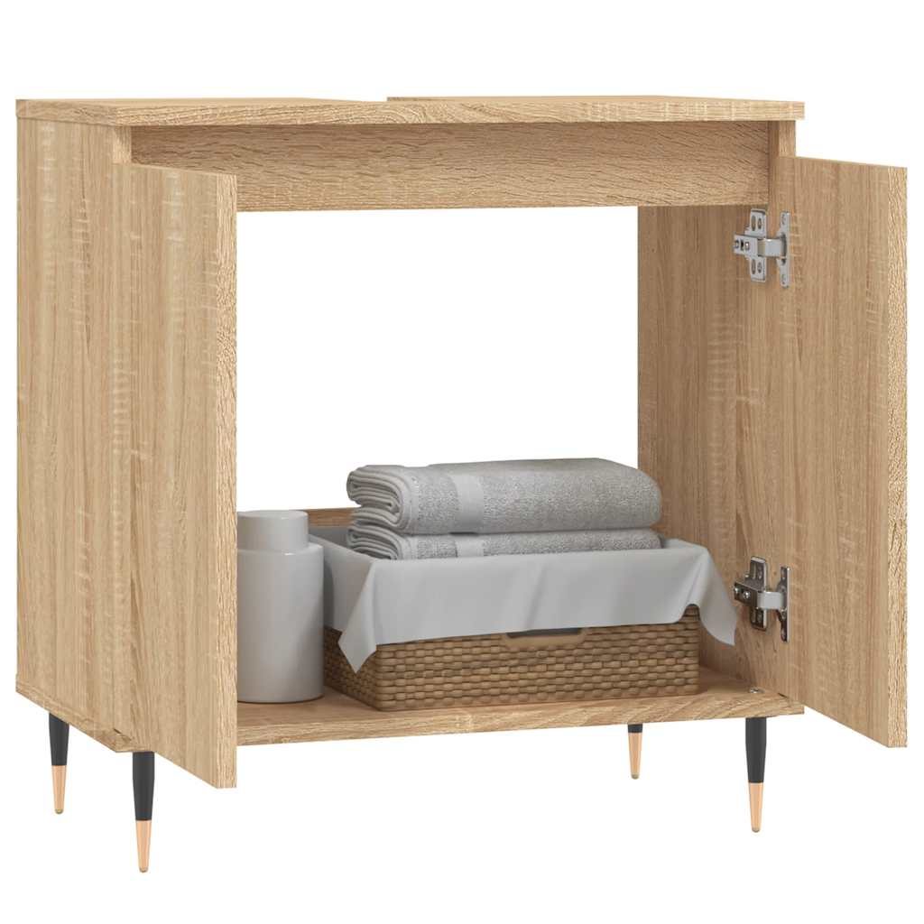 Bathroom Cabinet Sonoma Oak 58X33X60 Cm Engineered Wood