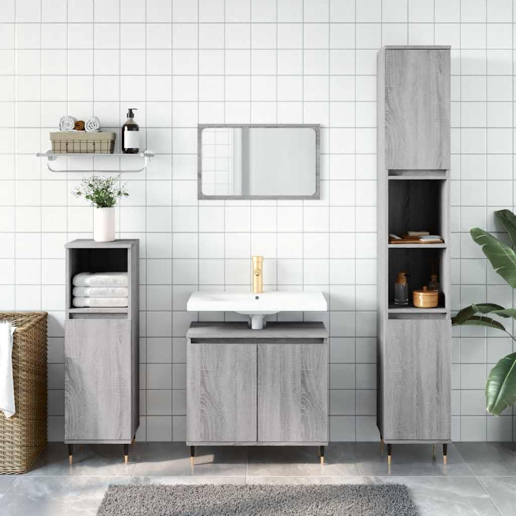 Bathroom Cabinet 58X33X60 Cm Engineered Wood