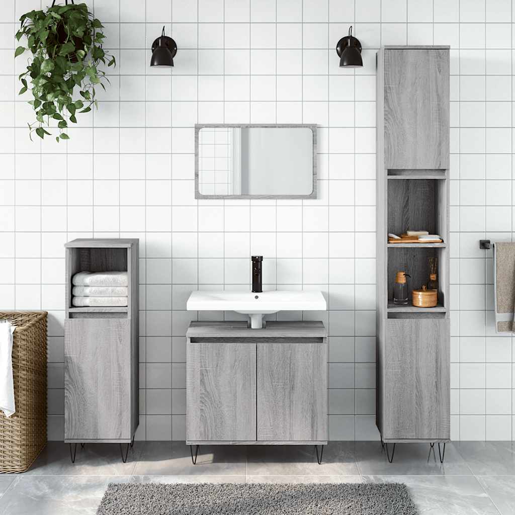 Bathroom Cabinet 58X33X60 Cm Engineered Wood