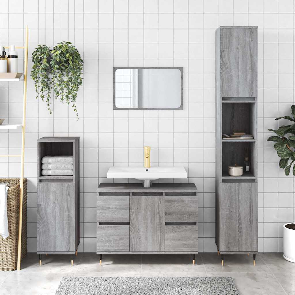Bathroom Cabinet 80X33X60 Cm Engineered Wood