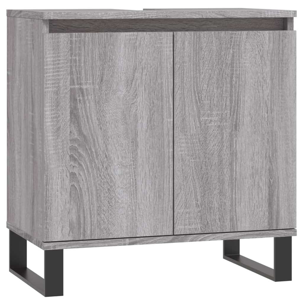 3 Piece Bathroom Cabinet Set Engineered Wood