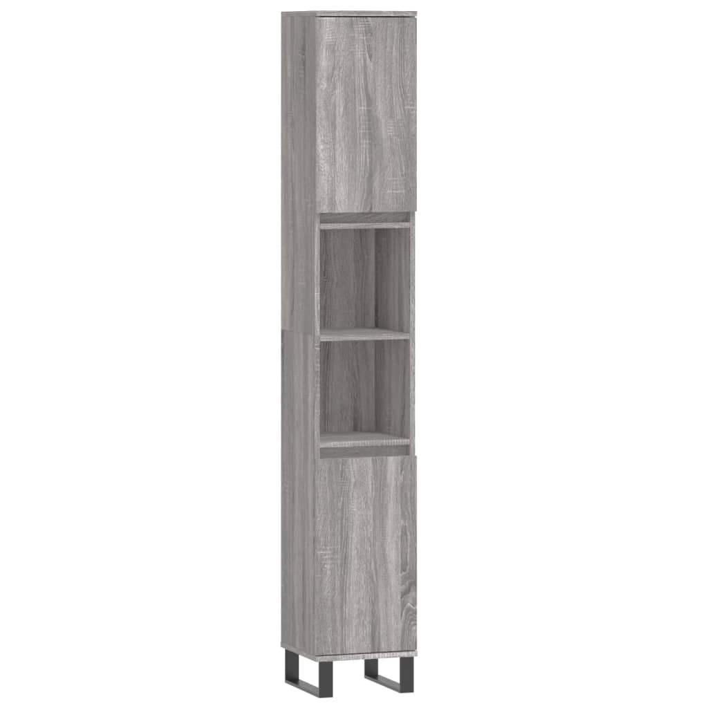 3 Piece Bathroom Cabinet Set Engineered Wood