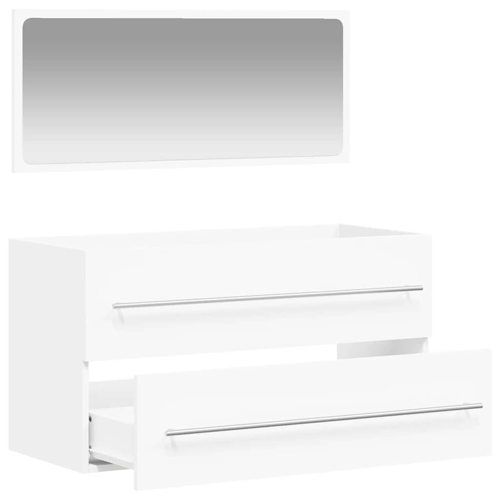 Bathroom Cabinet With Mirror Engineered Wood