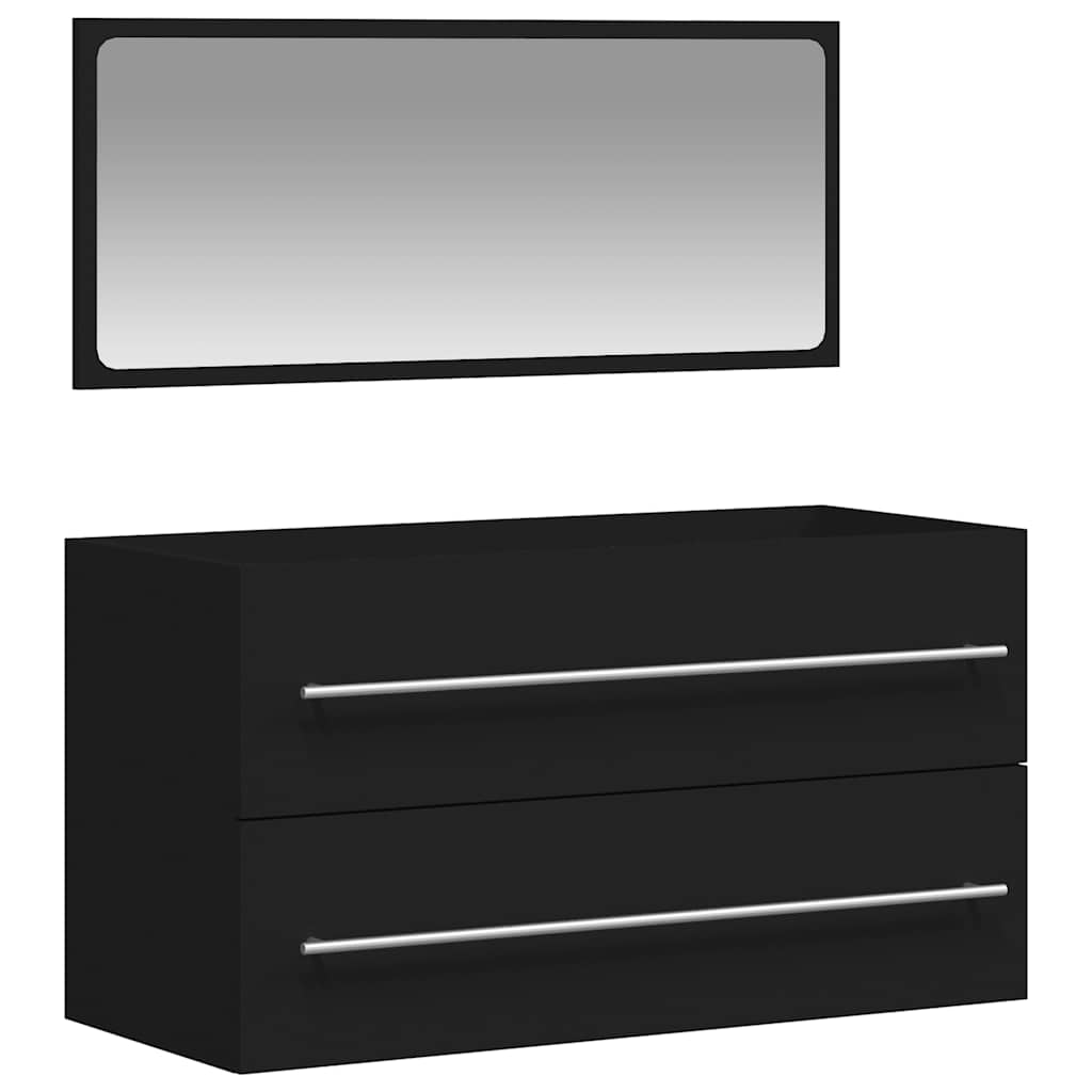 Bathroom Cabinet With Mirror Engineered Wood