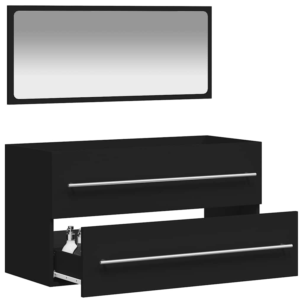 Bathroom Cabinet With Mirror Engineered Wood