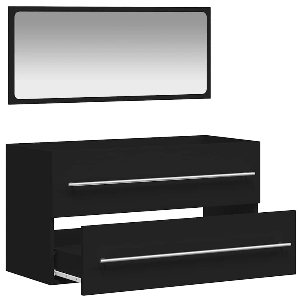 Bathroom Cabinet With Mirror Engineered Wood