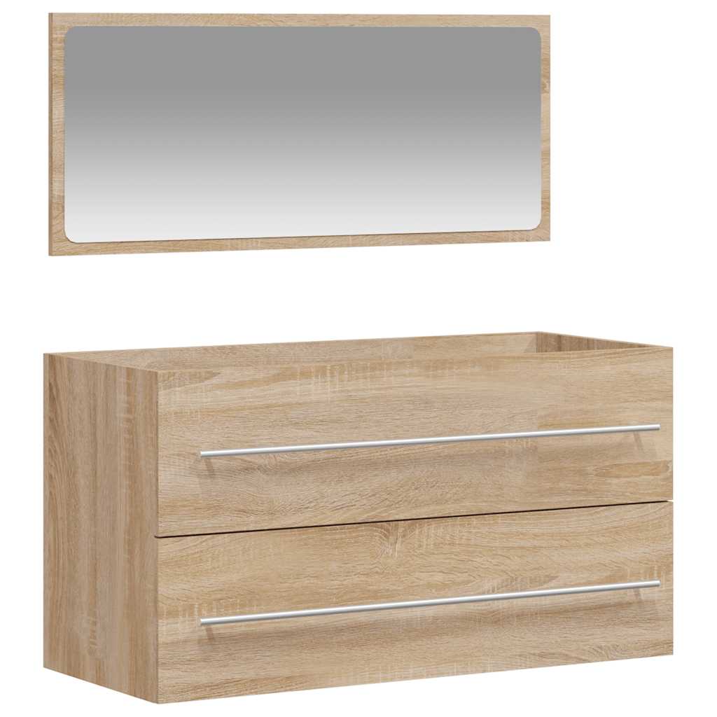 Bathroom Cabinet With Mirror Engineered Wood