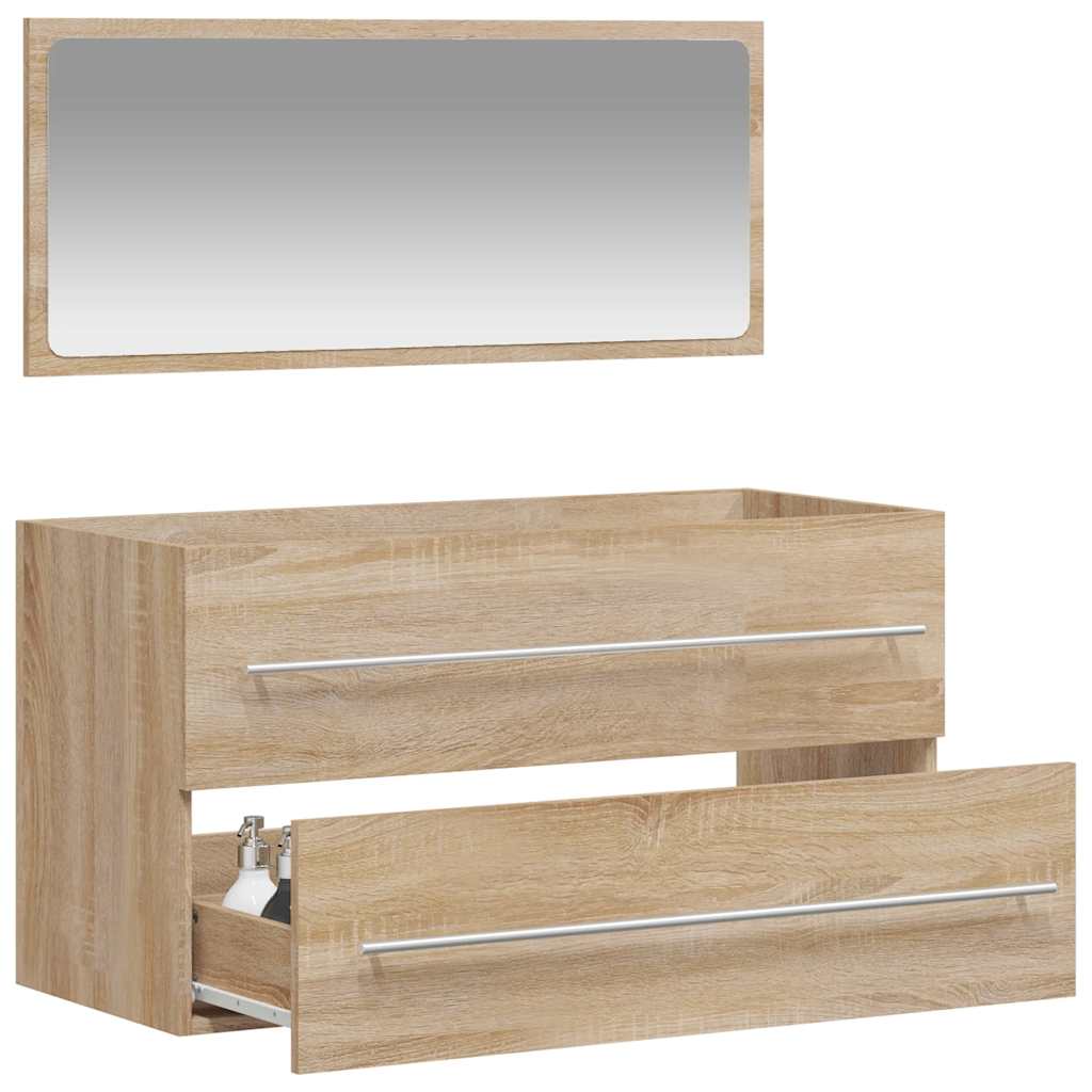 Bathroom Cabinet With Mirror Engineered Wood