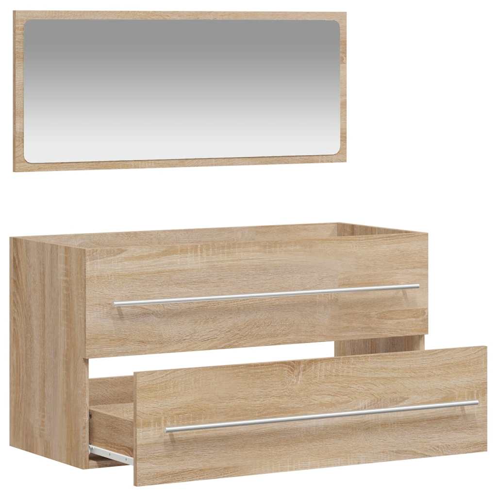 Bathroom Cabinet With Mirror Engineered Wood