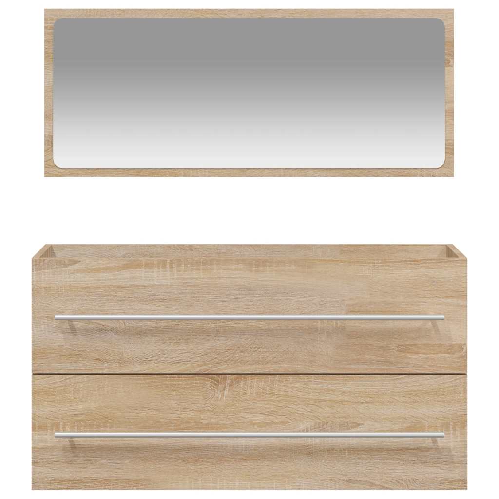 Bathroom Cabinet With Mirror Engineered Wood