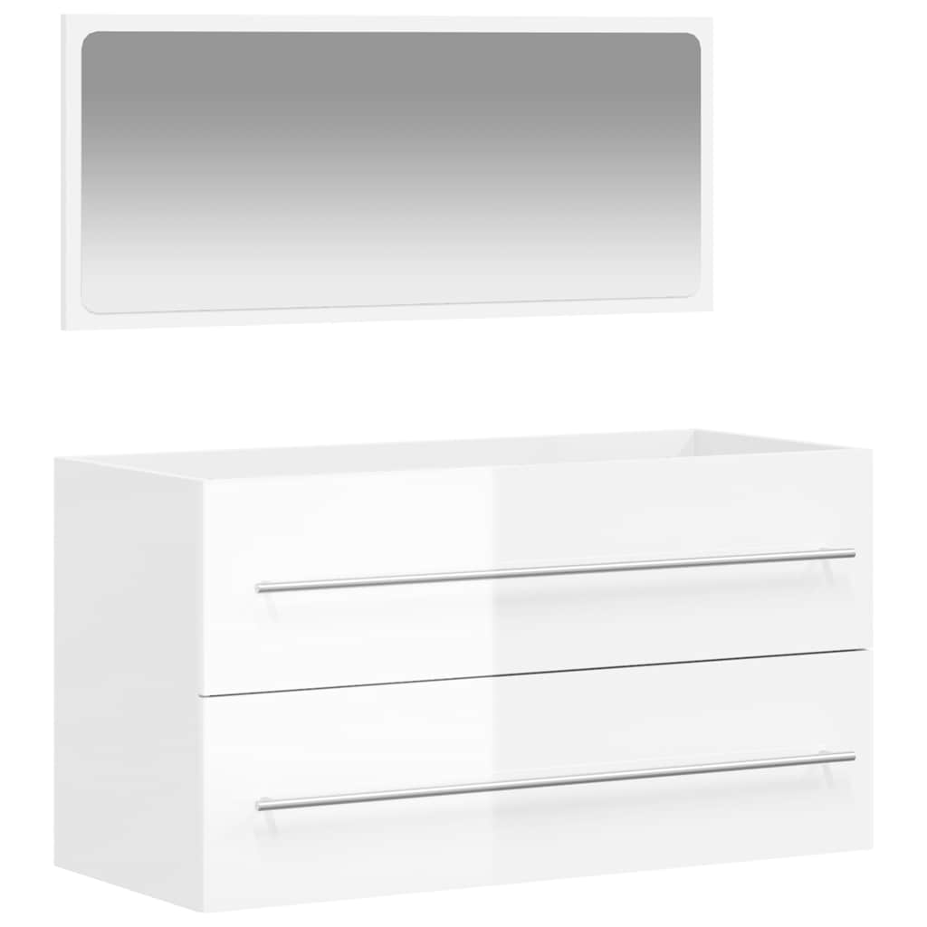 Bathroom Cabinet With Mirror Engineered Wood