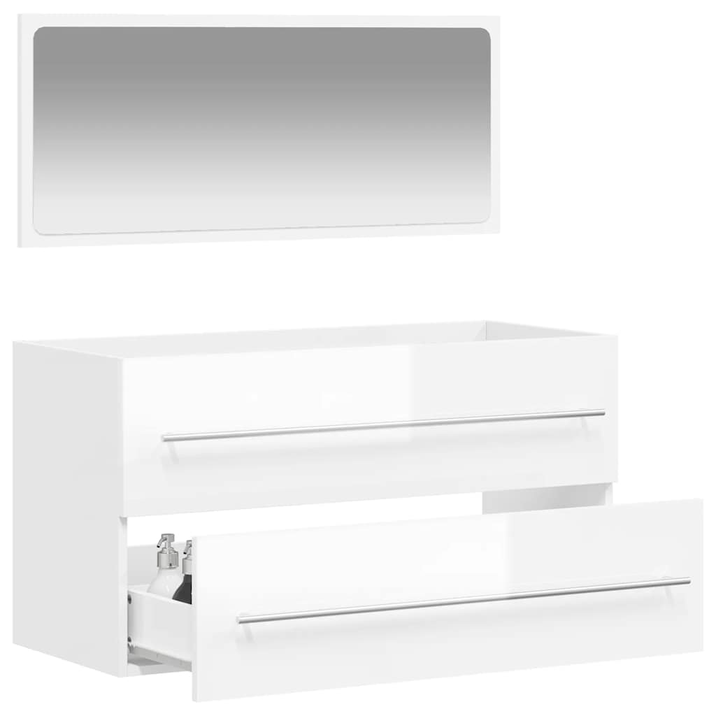 Bathroom Cabinet With Mirror Engineered Wood