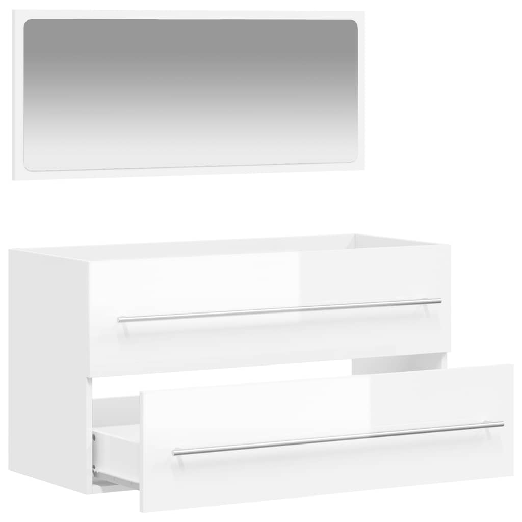 Bathroom Cabinet With Mirror Engineered Wood