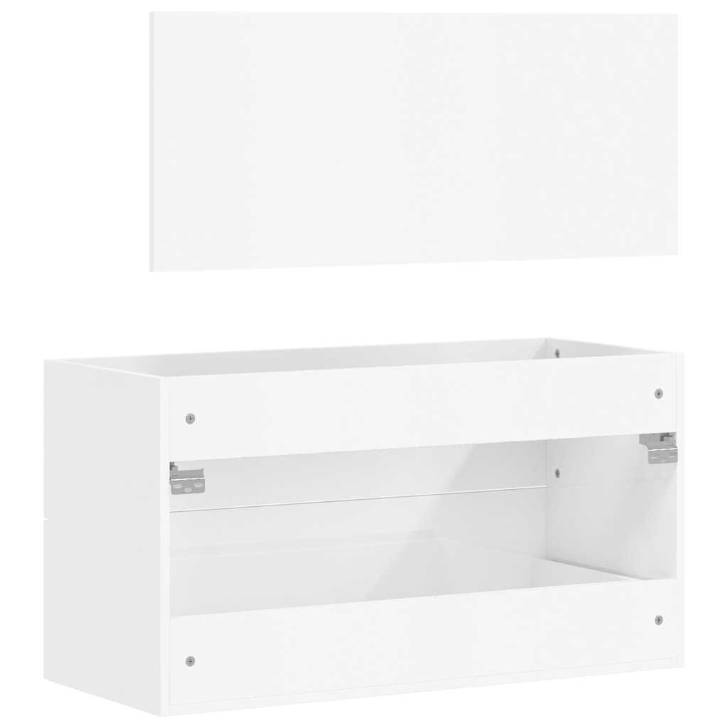 Bathroom Cabinet With Mirror Engineered Wood