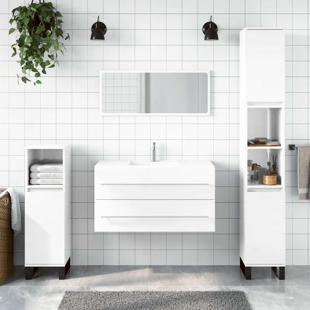 Bathroom Cabinet With Mirror Engineered Wood