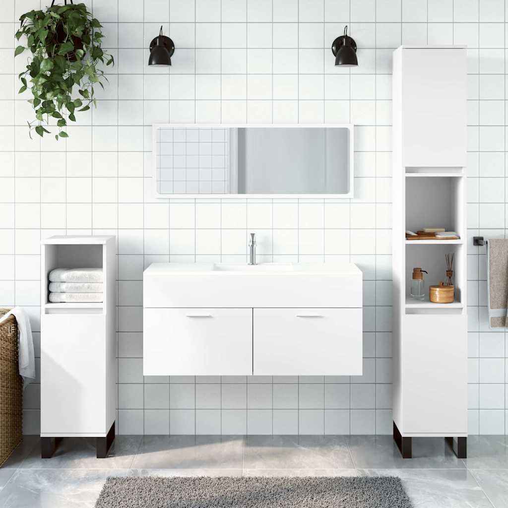 Bathroom Cabinet With Mirror Engineered Wood