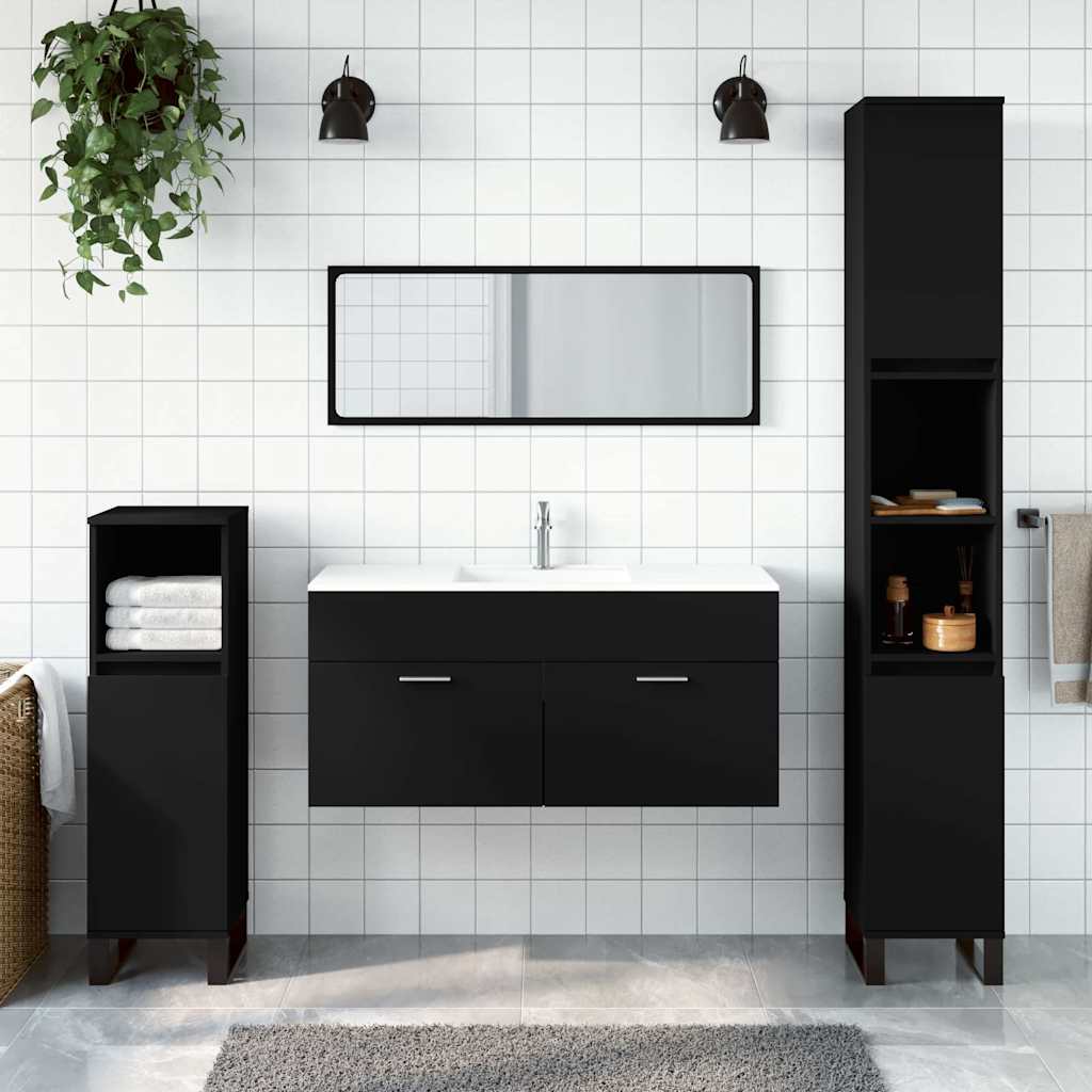 Bathroom Cabinet With Mirror Engineered Wood