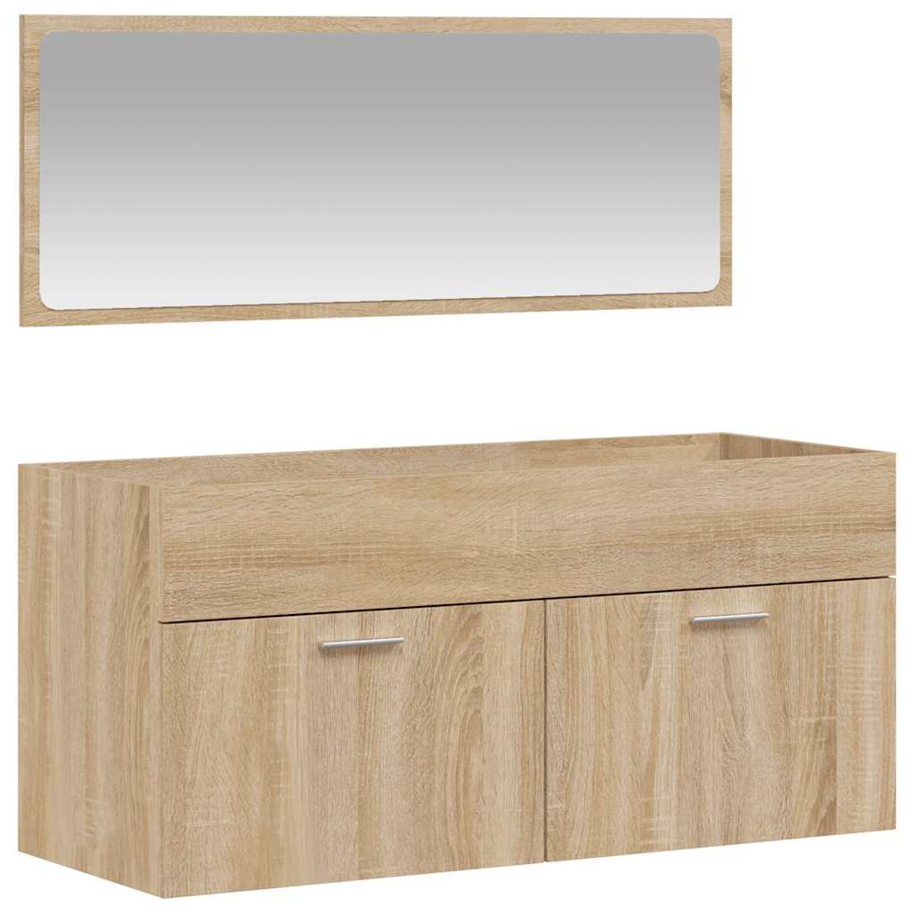 Bathroom Cabinet With Mirror Engineered Wood