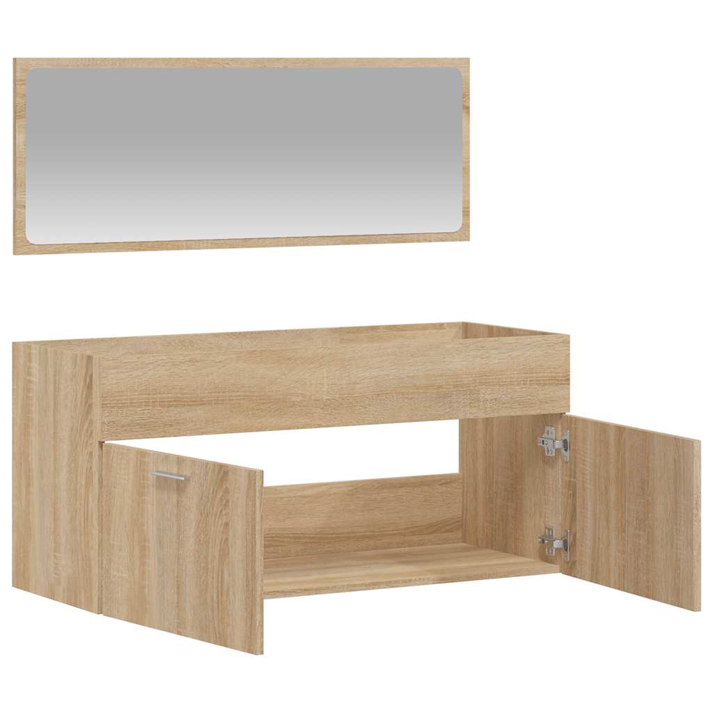 Bathroom Cabinet With Mirror Engineered Wood