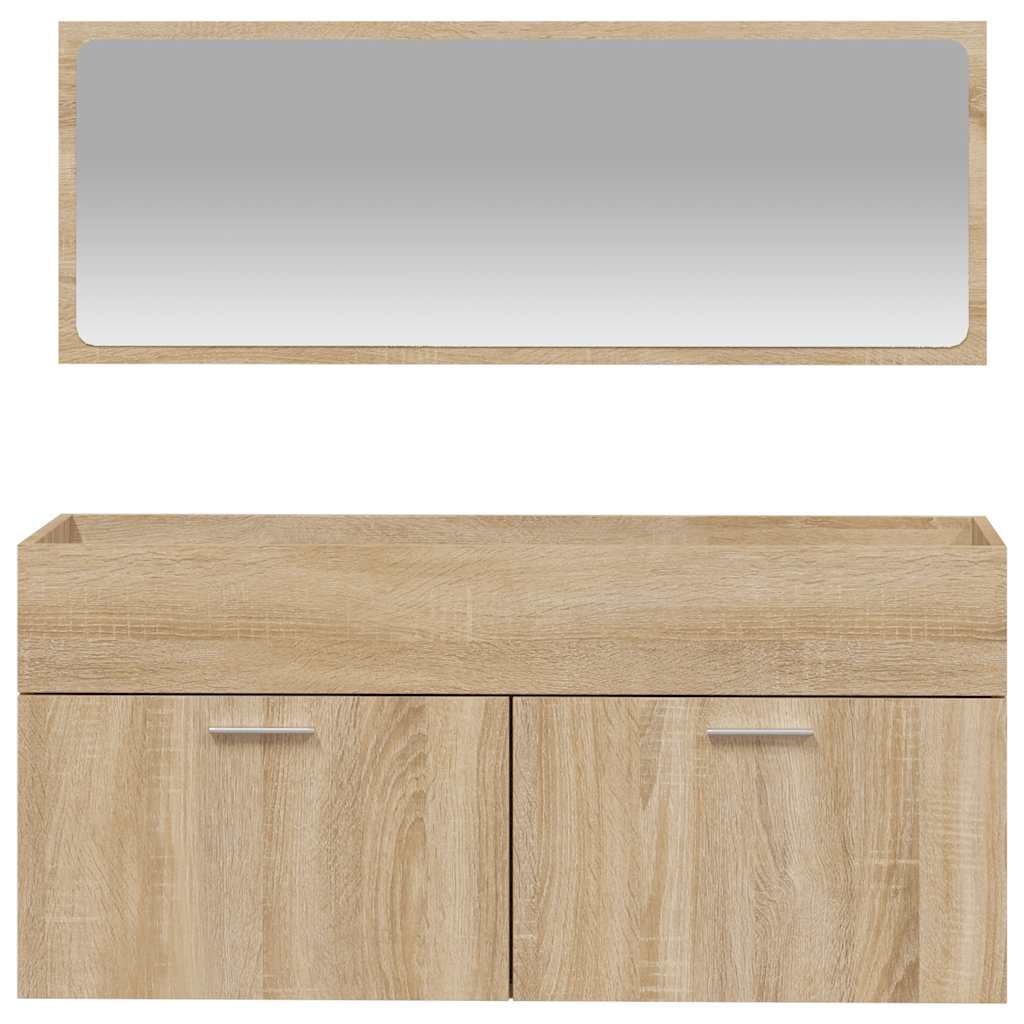 Bathroom Cabinet With Mirror Engineered Wood