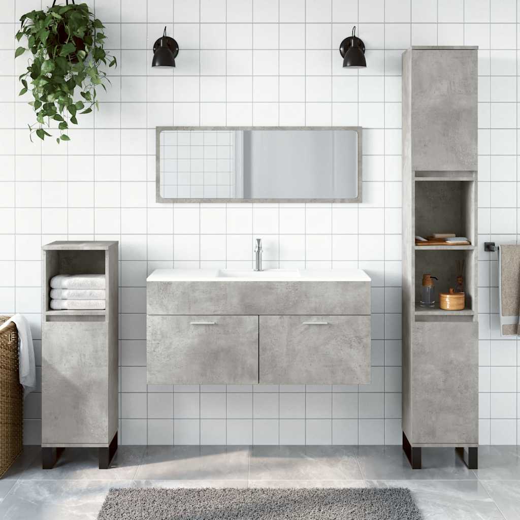 Bathroom Cabinet With Mirror Engineered Wood