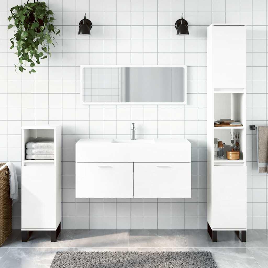 Bathroom Cabinet With Mirror Engineered Wood