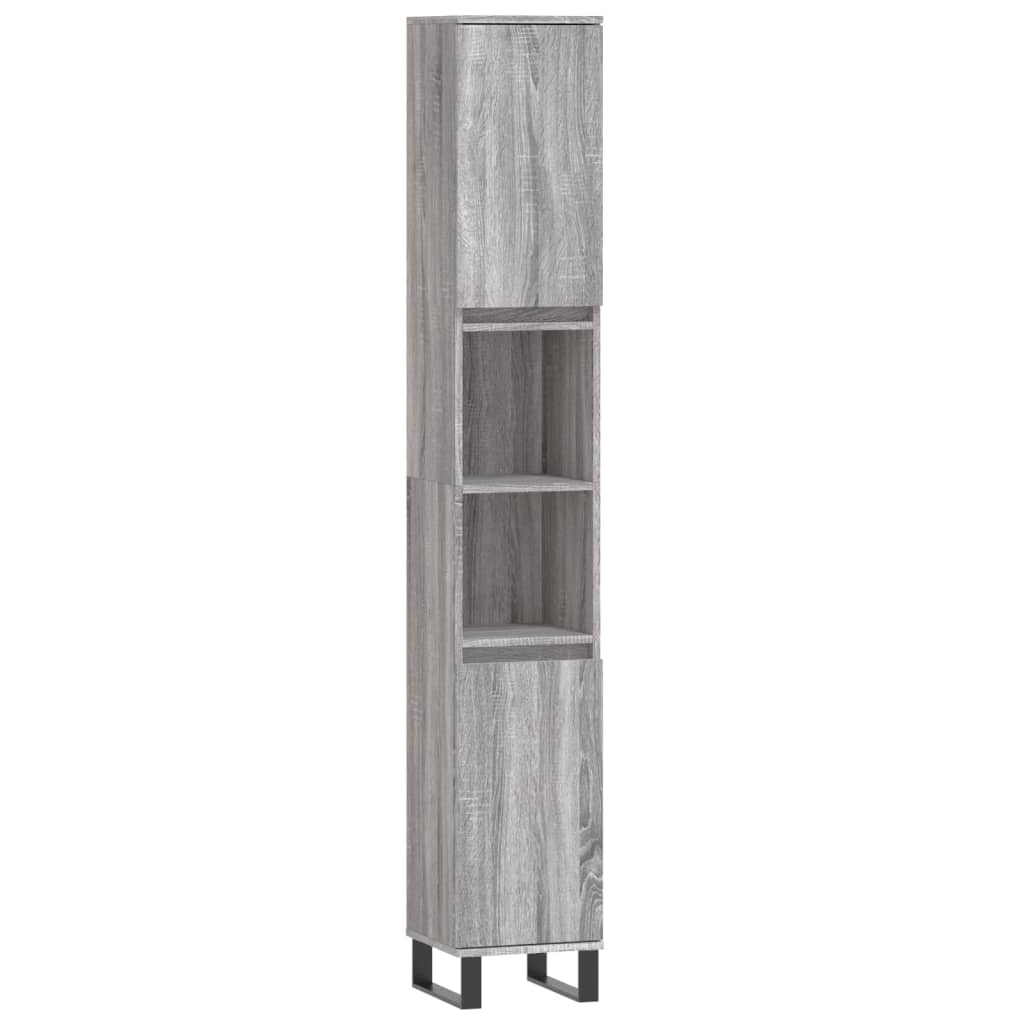 3 Piece Bathroom Furniture Set Engineered Wood